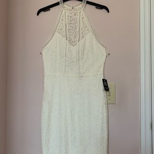 Express White Lace Midi Dress